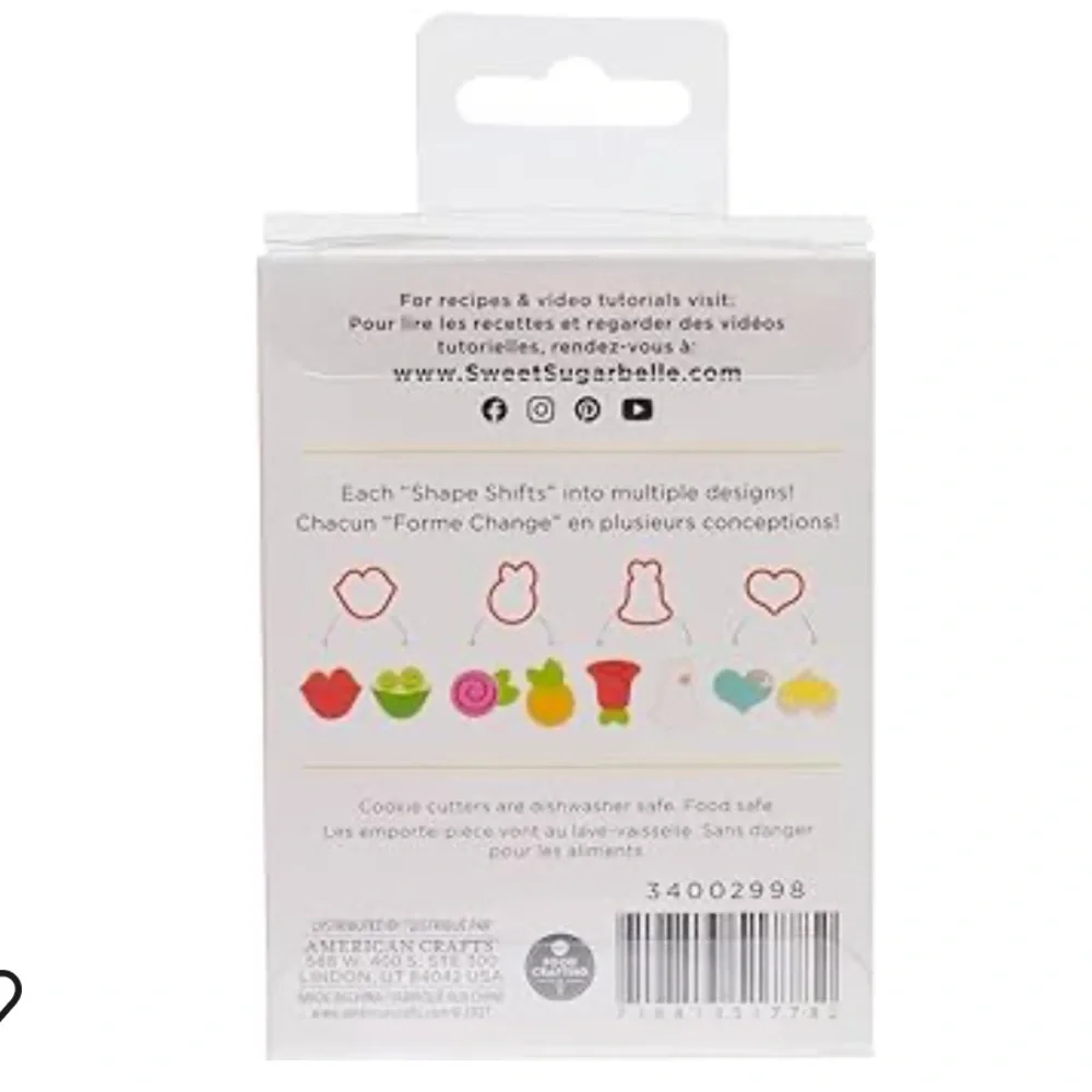 Sweet Sugarbelle Mini Shape Shifters Romance Cookie Cutter Wedding Bell Lips Red